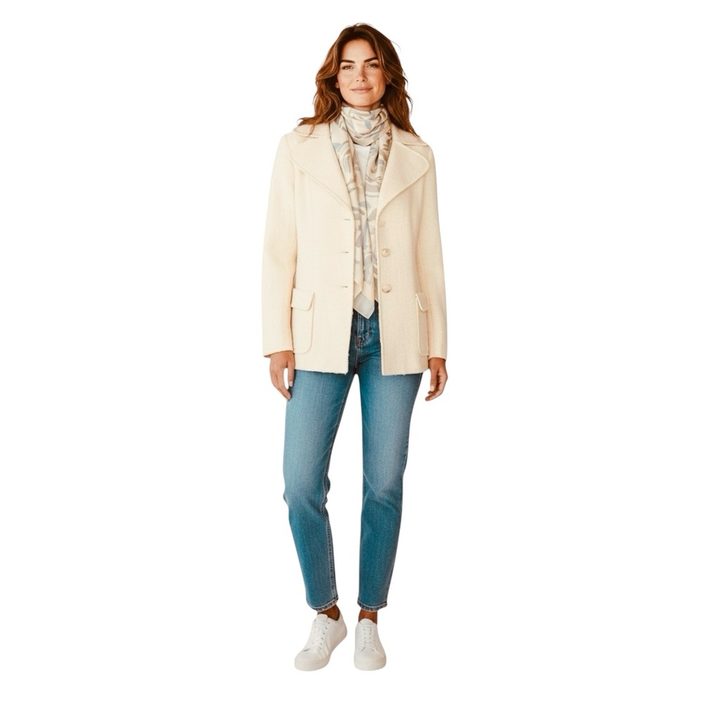 Talbots Wool Blazer Cream Size 10 - Picture 1 of 11